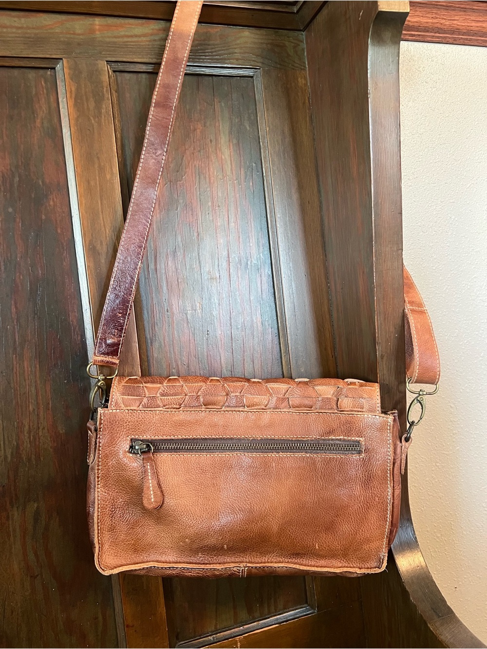 BED I STU Leather Crossbody Bag - Brown - Picture 2 of 3